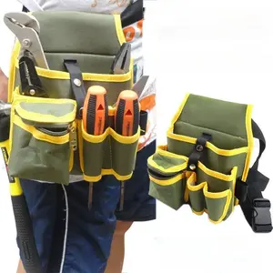 Multifunctional Electrician Oxford Fabric Belt Bag, Tool Pockets, Tool Storage, Thickened Large Size Tool Waistband for Men, Wide Shoulder Strap Repair Pouch