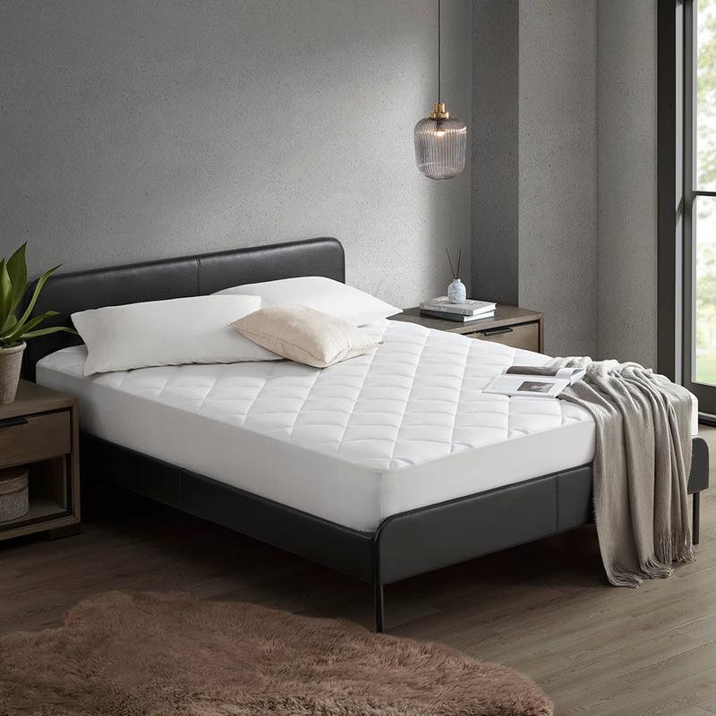 Sharper Image Quilted Mattress Topper - SI16-0017 King Size (78x80x0.8 in), Soft Mattress Pad, Cooling Touch, Overfilled, Deep Pocket, White