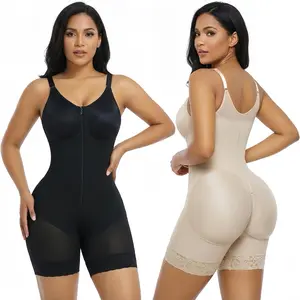 Women's Colombianas Shapewear Bodysuit, Fajas, Underwear, Tummy Control Butt Lifter Shaper with Zipper Crotch & Shoulder Strap, Suitable for Daily,Sport,Yoga