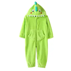 Boys' Girls' Dinosaur Shark Costume Flannel Jumpsuits Soft Animal One Piece for Kids Holiday Birthday Kids Deer Shark Onesie Pajama Outfit Pajama Lounge Sets