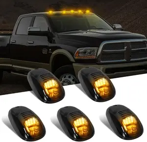 LED Cab Lights, Rooftop Marker Running Light Compatible for Dodge Ram 1500 2500 3500 4500 5500 2003-2018 Super Duty Pickup Truck (Smoked Amber)