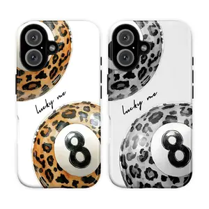 Lucky Me Phone Case – 8-Ball Leopard Print Aesthetic Phone Cover for iPhone 17 Air 16 15 14 13 12 11 Promax  & SS Galaxy S25 S24 S23 S22 S21| Cool Aesthetic Trendy Leopard Print| Chic Gift for Her Girls Women