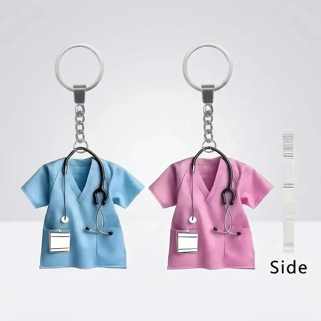 Nurse Keychain Stethoscope Shaped Personalized Medical Badge Holder Clip, Cute Hospital ID Card Holder Lanyard Accessory, Durable Lightweight Nursing Pendant Gift for Nurse Graduation, Christmas, Valentine’s Day & Daily Work Use tiktokshopbacktoschool