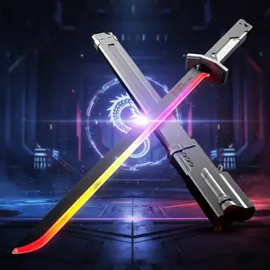 LED SparkBlade Sword with Spray Effect knife Toy Cyberpunk Katana - Light-Up Propfor Cosplay, Raves & Festivals RGB Lights Durable CollectibleItem US In Stock, Valentine’s Gift Idea ,cool birthday gift,type-c rechargeable