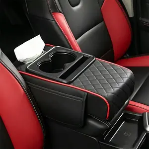 Car Armrest Box with Elbow Pad Compact Storage Solution for Water Bottles Tissue Boxes & Mobile Phones Five-in-One Design Practical Car Interior Kit