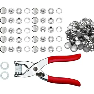 Snap Fasteners Kit - 100 Sets 10mm Pearl-Like Prong Snap Buttons with Fastener Pliers Press Tool Kit for Sewing Crafting (White)- Home Improvement.