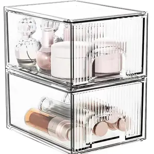 Multifunctional Large Capacity Desktop Transparent Storage Box, Stationery Cosmetics Organizer, Desktop Makeup Organizer, Dustproof Portable Holder, Student Dormitory Office Desk, Acrylic Box, Clear