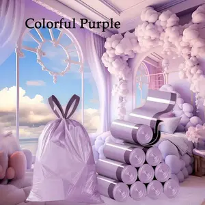 Colorful Garbage Bag, 100pcs/roll Drawstring Design Garbage Bag, Portable Garbage Bag for Kitchen, Bathroom, Bedroom, Living Room, Home Use, Durable Trash Bag, Plastic Trash Bags