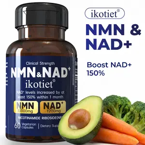 ikotiet NAD Boost Complex NMN Nicotinamide Riboside Vegan Supplement for Active Adults Energy Support