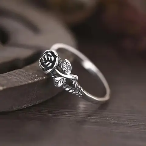 2024 Summer Women's Vintage Rose Design Promise Ring, Trendy All-match Ring for Daily Decoration, Fashion Exquisite Jewelry for Women As Birthday Gift, Valentine's Day, Gift, Statement Rings, Beautiful Rings