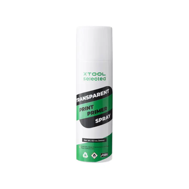 xTool 8.5 oz Transparent Inkjet Print Primer Spray Can for M Series 3D Printing Machine, Enables Vibrant Prints on Ceramics & Acrylic Surfaces, 120°F(49°C) or Below Use, 30-Day Unconditional Return and Exchange (1pc)