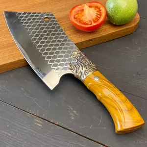 An excellent stainless steel kitchen , cool  to buy，multifunctional chef  knife , bone cutting , professional slicing  Ergonomic handle design A surprising gift large butcher knife presents for men Handcrafted Multifunction