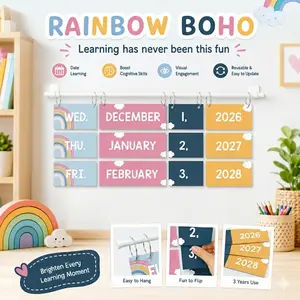 Releasing Price - Classroom Flip Calendar 2026-2028 For Teachers, Hanging Date Chart For Preschool Kindergarten Classroom Decor, Back to school 2026