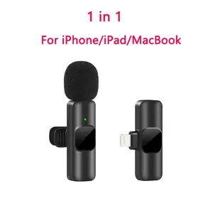K60 New Wireless Lavalier Microphone Portable Audio Video Recording Mini Mic for Iphone Android Live Broadcast Gaming Phone Mic SNZIYAG