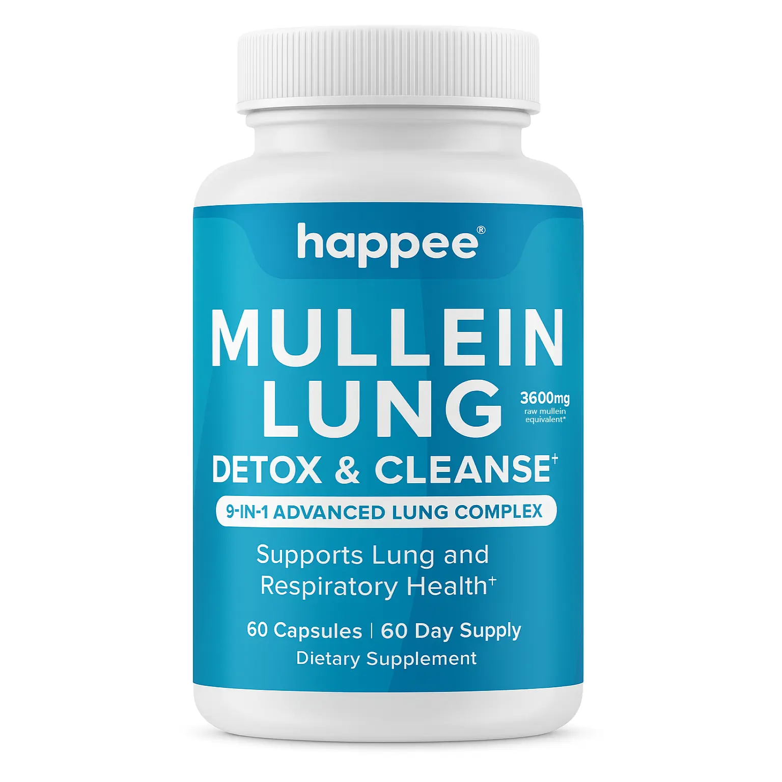Lung Detox for Smokers - Natural Mullein Leaf Support for Easy Breathing - 60 Capsules Supplement Advanced Lung Complex