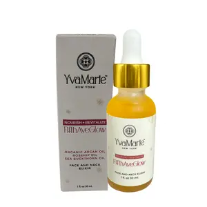 FifthAveGlow - Face and Neck Elixir   Organic Skincare Argan Lightweight Nourishing Oil Restore Rice Serums