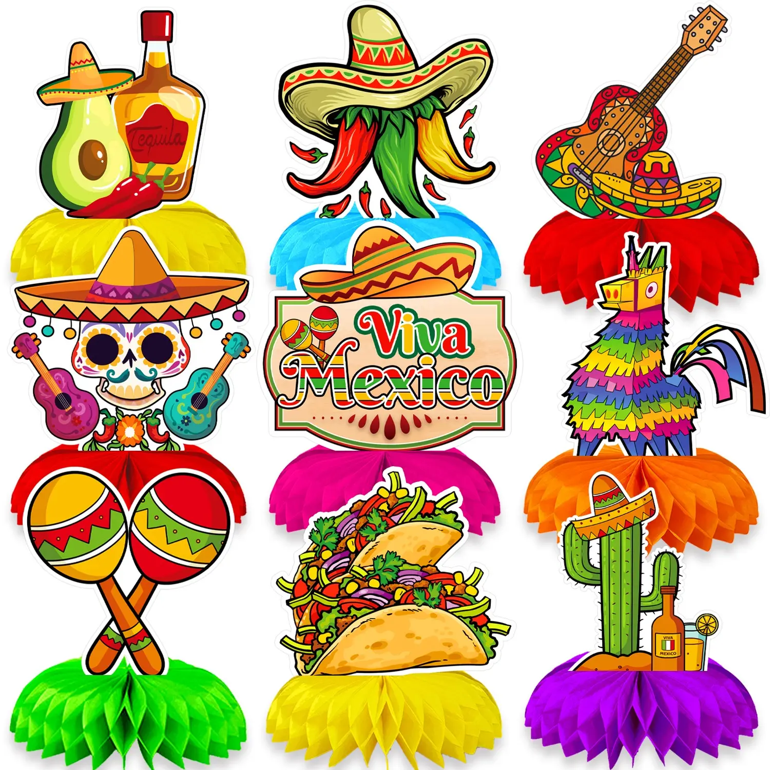 Carnival Party Table Decoration, 9 Counts/set Creative Centerpiece, Party Decoration Supplies for Party Birthday, Ornaments