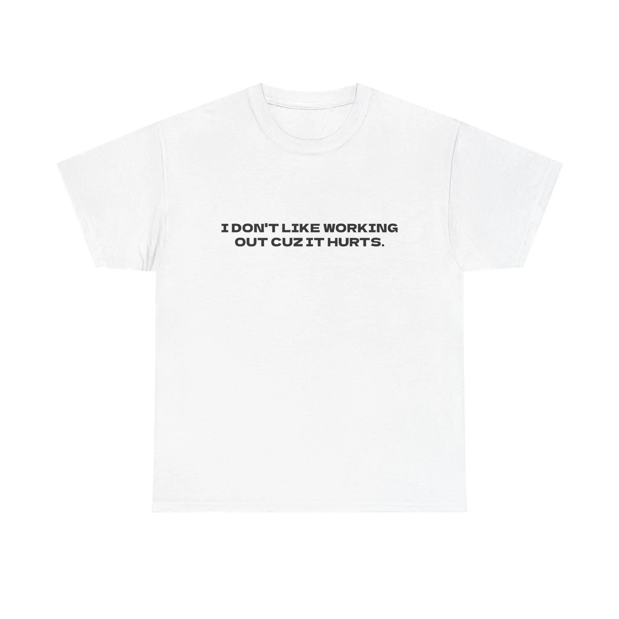 I Don’t Like Working Out Cuz It Hurts T-Shirt - Graphic Tees, Trendy T-Shirt - Short Sleeve Men Regular Fit Casual Streetwear Men Gifts, Trending T- Shirt, CookieKing