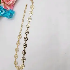 ANKLE BRACELET FASHION STYLE Gold-plated  10 inches