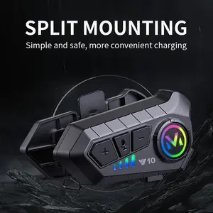 Wireless Motorcycle Helmet Headset, Noise Cancelling Smart Voice, Fm Radio & Ambient Light, Music/call Hands-Free Riding Accessories Y10, Motor Parts Accessories