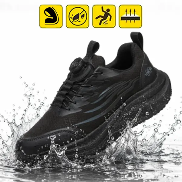 MELLOWMILES Unisex Safety Trainers - Non-Slip, Water Resistant, Breathable Rubber Work Footwear for Food Service Chefs, Walking Shoes, Closed, Round Toe, Kitchens, Work Wear tiktokshopbacktoschool, Water Resistant Footwear, Casual