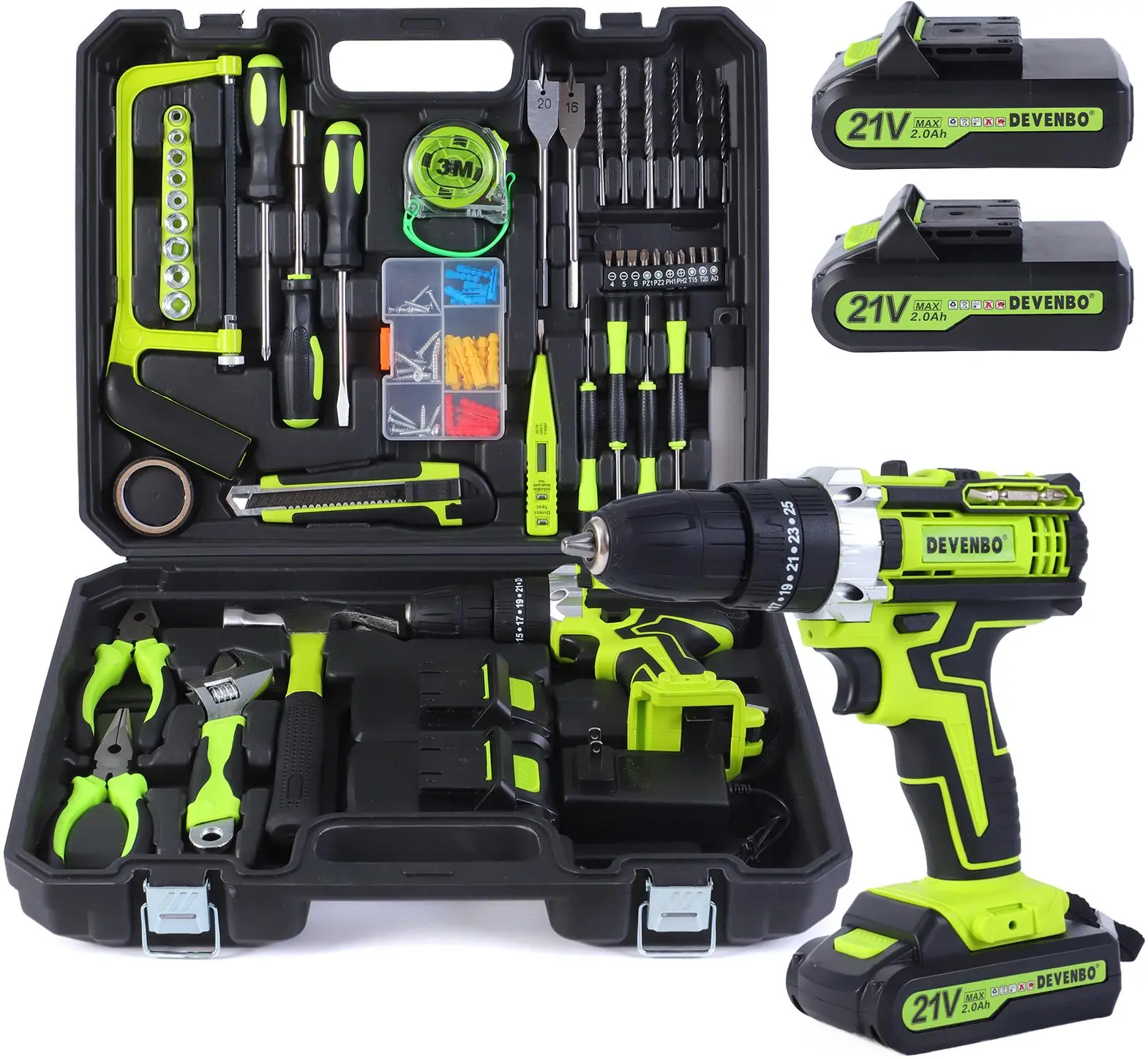 21V Cordless Power Drill Kit,2026 New Upgraded Brushless Motor with 2 * 4.0Ah,Electric Screwdriver Power Tools Hand Drill Pack,Power Drill Kit with Battery and Charger,For DIY Enthusiasts & Homeowners - Perfect Gift for Home Improvement Projects,