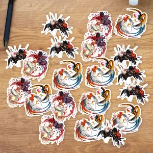 Stickers Pack 20 Pcs Cockfighting Waterproof Luggage Bumper Rooster Laptop Skateboard Vinyl Bike Colorful Guitar Aesthetic Car Water Bottle