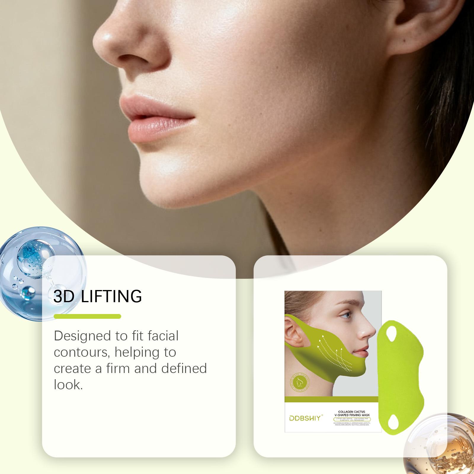 4-piece set *CACTOX V-LIFTING MEWING BAND with Cactus Cooling Reduce Puffiness & Pore Tightening for Visible Pore Care Skin Repair
