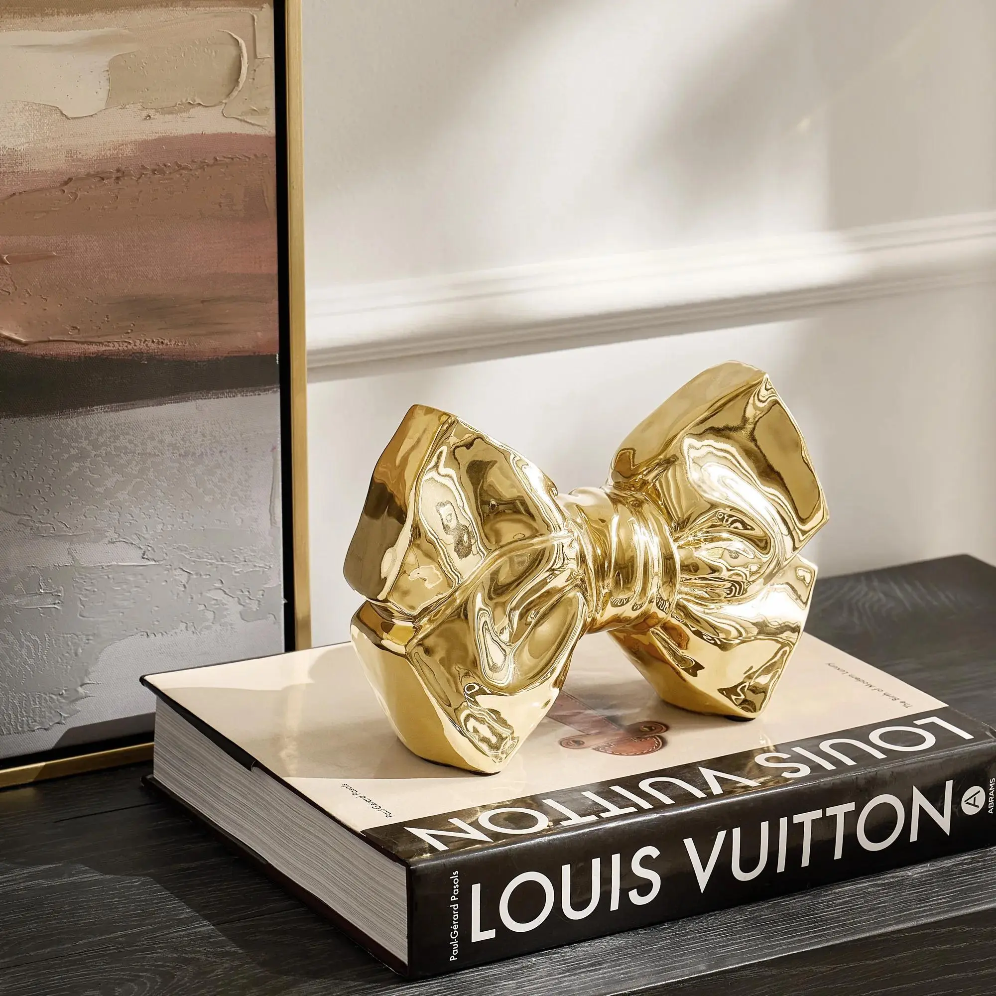 Z Gallerie Bow Coin Bank - Gold