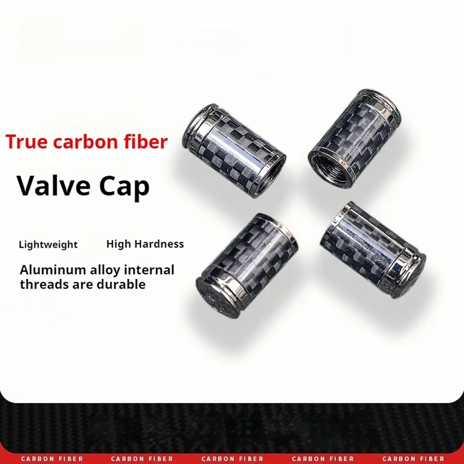 Carbon Fibre Tyre Caps - 4pcs 17x10mm Car Tire Valve Caps, Auto Accessories, Auto Replacement Parts Compatible with Mercedes-Benz, Audi, BMW & All Vehicles (4 per Box), Cars Accessories