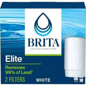 Elite Faucet Mount System Replacement Water Filters in White, BPA Free, Reduces Lead (2-Pack)
