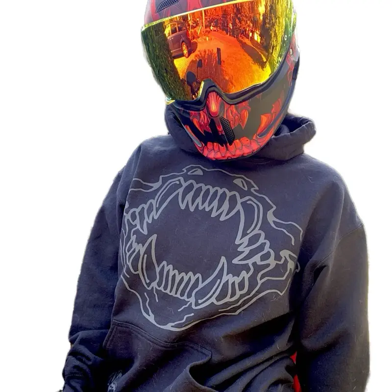 Black Reflective dragon wings toothless hoodie Sweatshirt, how to train your dragon, loose fit nighttime riding essential garment