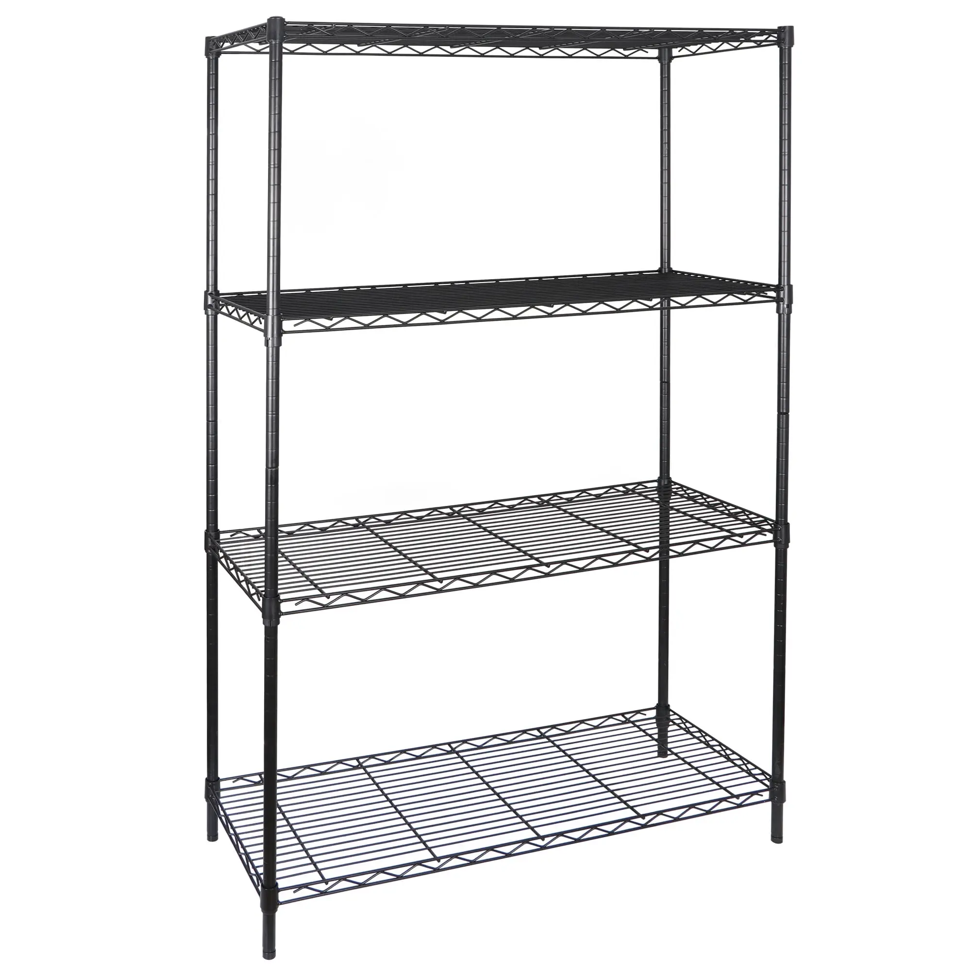 ZENY 4-Tier Iron Adjustable Standing Wire Shelf - 320lbs Capacity, Easy Installation, ABS Bathroom Storage Rack, Bookshelf Rack, Garage Organization, Closet Storage, Pantry Cabinet Organization