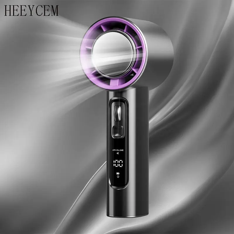 High speed fan handheld mini cooling fan USB charging portable fan 100 speed air conditioning pocket handheld fan - bottom emergency lighting - suitable for outdoor, home, school, dormitory, office Multifunctional fan