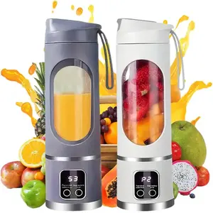 Mini Portable Wireless Blender Cup Food Grade Electric Juicer USB Rechargeable Fruit Vegetable Mixer Easy Clean Portable Smoothie Maker for Office Gym Outdoor Camping Perfect Father's Day Gift，2 Colors