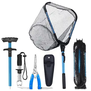 Bombrooster Fishing Landing Net, Pliers, Hook Remover, Fish Gripper Kit,Kayak Accessories