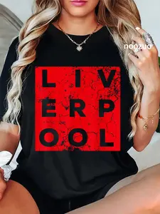 100% Cotton Unisex Cool Retro Grunge Vintage look Liverpool shirt gift T-Shirt Casual Top