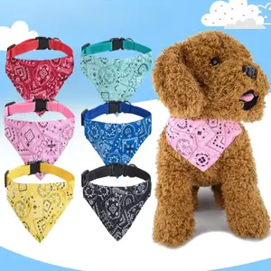 PetLuxe 6-Pcs Poly-Cotton Triangle Pet Bibs Set - Cute Look, Adjustable, Soft, Sweat-Absorbent, Breathable Bib, All Seasons Reusable Scarf Collars & Headbands for Small Dogs/Cats (Red, Pink, Yellow, Aqua Green, Royal Blue, Black) Christmas Gifts, Perfect