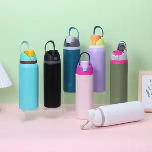 Stainless Steel Insulated Water Bottle with Straw, BPA-Free, Ideal for Outdoor Students and Office Workers, Travel Sports Cup