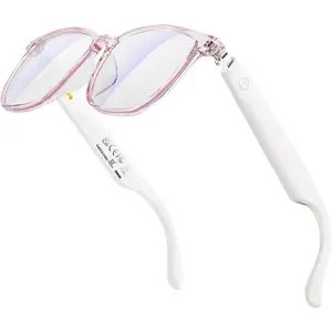 Audio  Glasses,   Headphone Sunglasses for Men and Women,Built-in Mic & Speakers,  (White-)