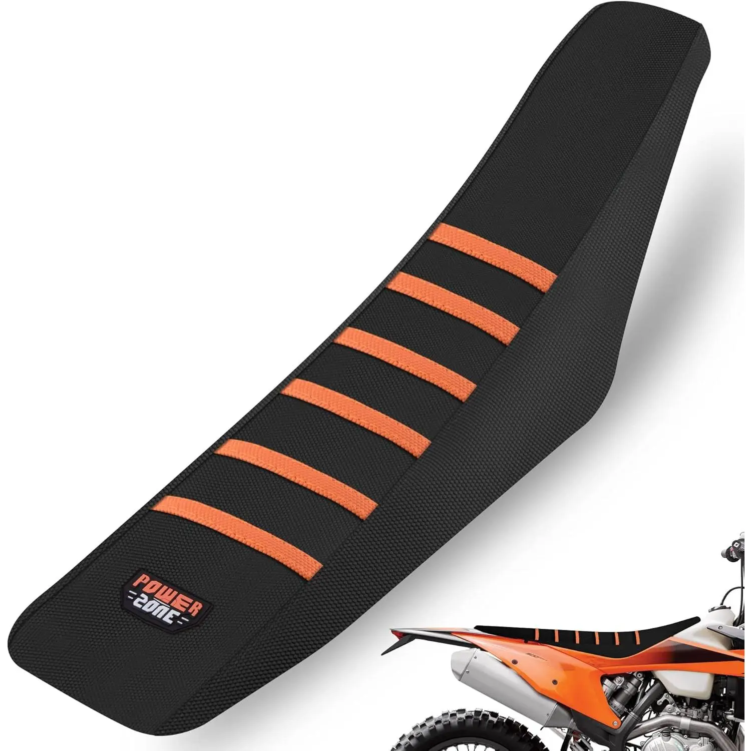 Universial Dirt  Seat Cover - Soft Ribbed Rubber Seat Covers for Motorcross Enduro Orange