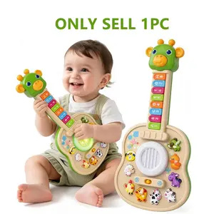 Giraffe Music Toddler Guitar Toy, Cute, Abc Learning, Light Sound, Interactive Musical Instrument for Kids 3+, Animal Sounds Melody, Holiday Gift