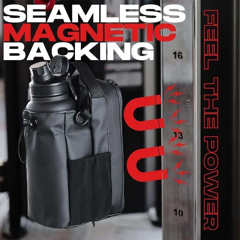 Large Capacity Magnetic Gym Shoulder Bag - Hands-Free Design, Built-In Water Cup Holder and Mobile Phone Pocket, Magnetic Fitness Bag, Sports Bags