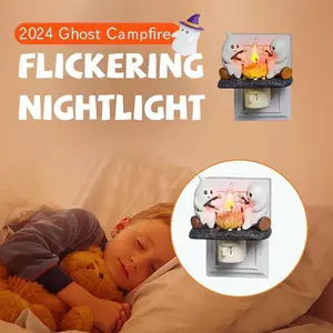 【FaddishDeal】Ghost Flame flickering glow-in-the-dark,  flame simulated night light, synthetic fireplace night light that can be inserted into the wall.