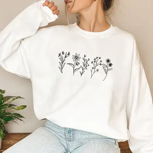 Floral Wildflower Sweatshirt for Women, Cozy Cottagecore Pullover with Beautiful Print, Soft Cotton Crewneck, Perfect Gift for Her, Trendy and Comfortable Sweatshirt for Everyday Wear