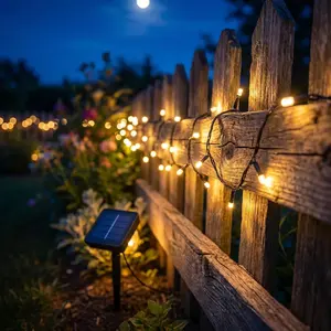solar lawn light Solar Outdoor Lights, Waterproof Solar String Lights, 5-Meter String with 20 LEDs and 8 Modes (Warm White), Ideal for Christmas Trees, Fences, Holiday Celebrations, Parties, Balconies,  and Gardens, Solar Outdoor Lights