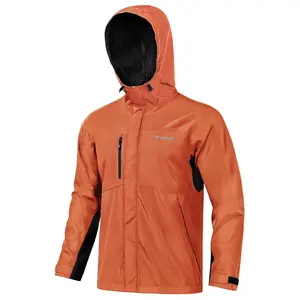 【RODEEL】720 Waterproof Jacket Men Lightweight Breathable Full Zip Hooded Rainwear Durable Rain Coat Weatherproof Windbreaker For Outdoor Sports Hiking Camping Fishing Boating Car Washing Construction Landscaping Gardening Athletic Menswear, Holiday Gift