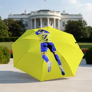 Cartoon Ronaldo back view Umbrella, portable, foldable and Rainproof design, 8 ribs, a casual accessory for Halloween, Christmas, and birthday gifts. Y251203230
