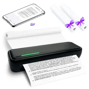 Portable A4 Thermal Printer, Battery-Powered Wireless Printer (Battery Not Included) Supporting Mobile BT and PC Printing, Smart Printer for Home, School and Office, Valentine's Day Gift