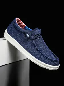 Men's Casual Solid Color Slip-on Loafers, Breathable Lightweight Shoes, Outdoor Walking and Driving, All Seasons